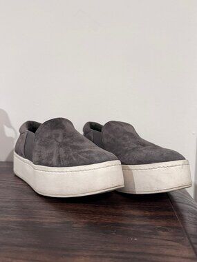 Vince Platform Slide-on Sneakers - Gray Suede - Size 7 - EUC